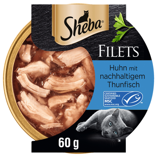 Sheba Schale Filets Kip met nachhaltigem Tonijn 60g