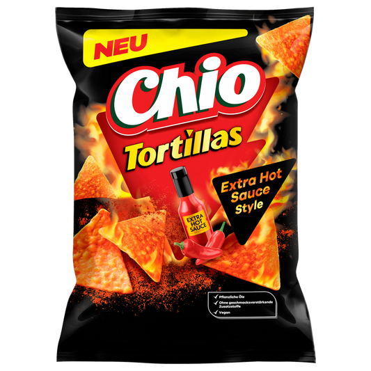 Chio Tortillas Extra Hot Sauce Style 110g