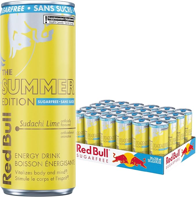 Red Bull Energy Drink Summer Edition Sudachi & Limoen Sugarfree Tray 24x0,25l