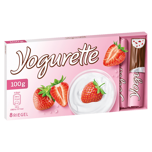 Yogurette Aardbei Chocolade 8 Stuks 100g