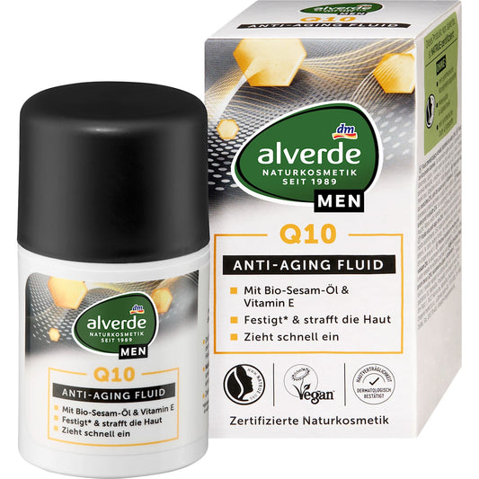 alverde MEN Anti Aging Gesichtsfluid Q10, 50 ml