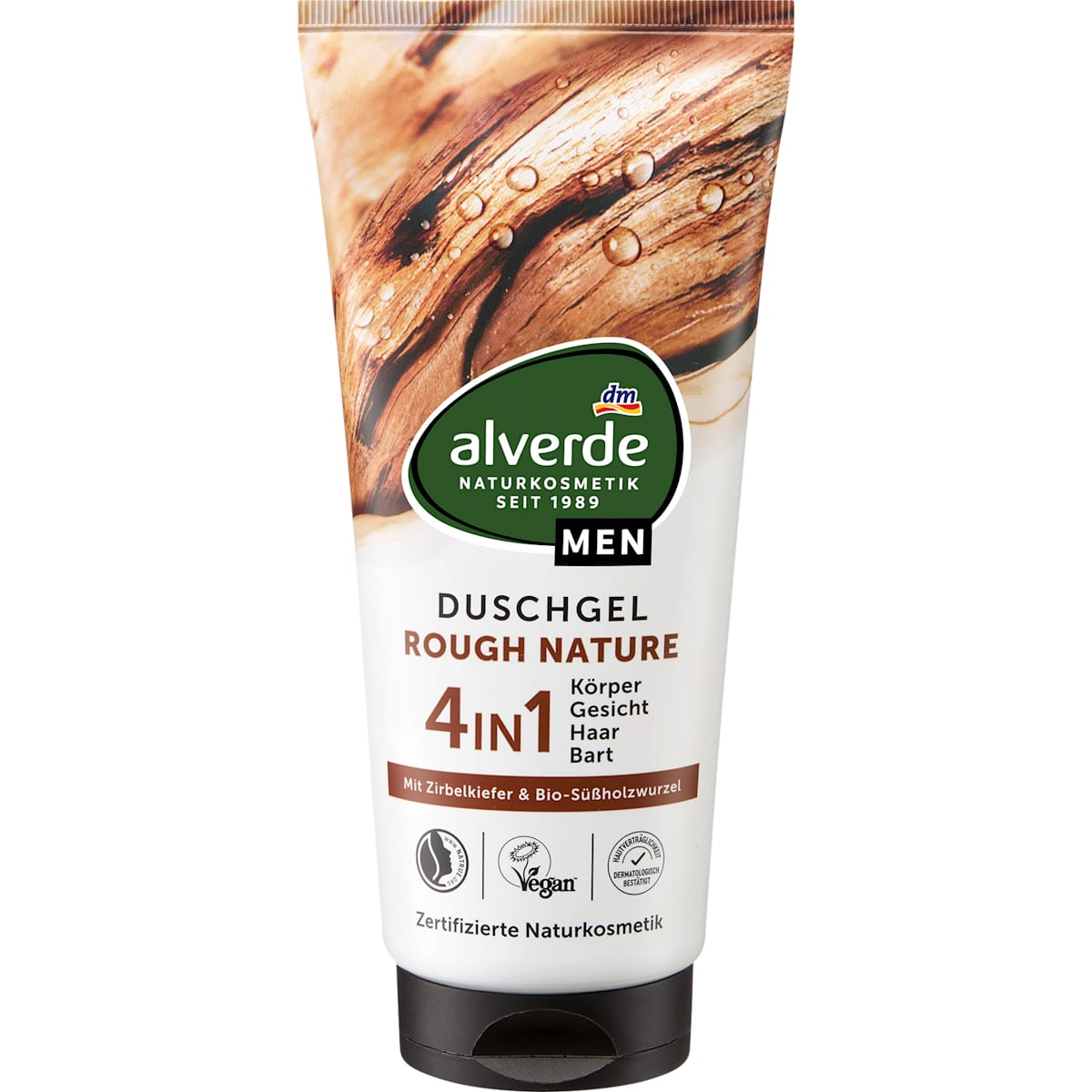 alverde MEN Douchegel Rough Nature 4in1, 200 ml