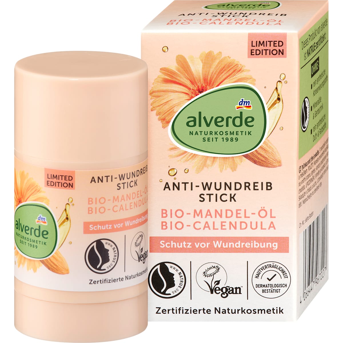 alverde Natuurcosmetica Anti-Wundreibstick Amandelolie & Calendula, 25 g