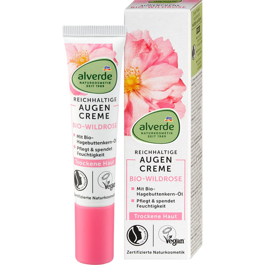 alverde Natuurcosmetica Oogcrème Wildrose, 15 ml