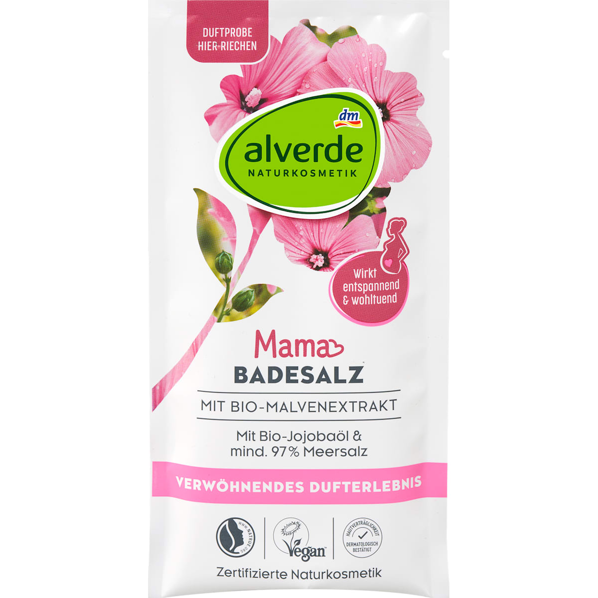 alverde Natuurcosmetica Badesalz Mama Malve & Jojobaolie, 60 g