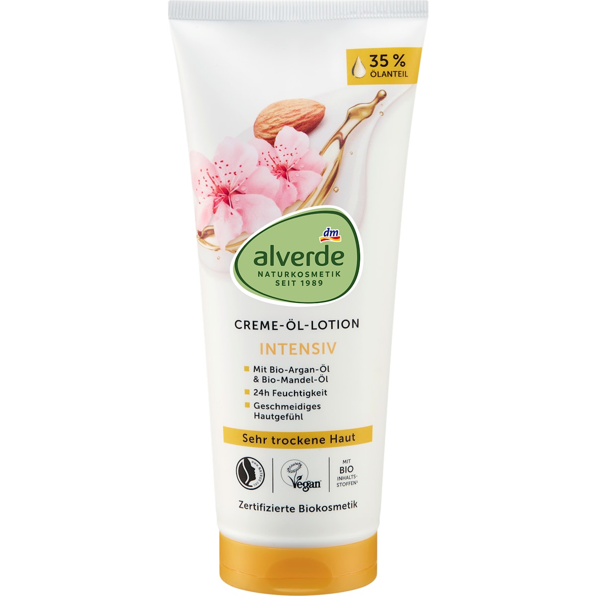 alverde Natuurcosmetica Bodylotion Crème-olie Arganolie Amandel, 200 ml