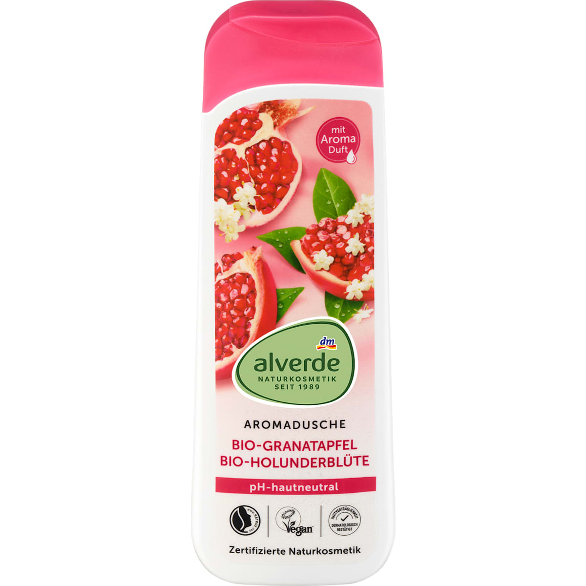 alverde Natuurcosmetica Douchegel Granaatappel Vlierbloesem, 250 ml