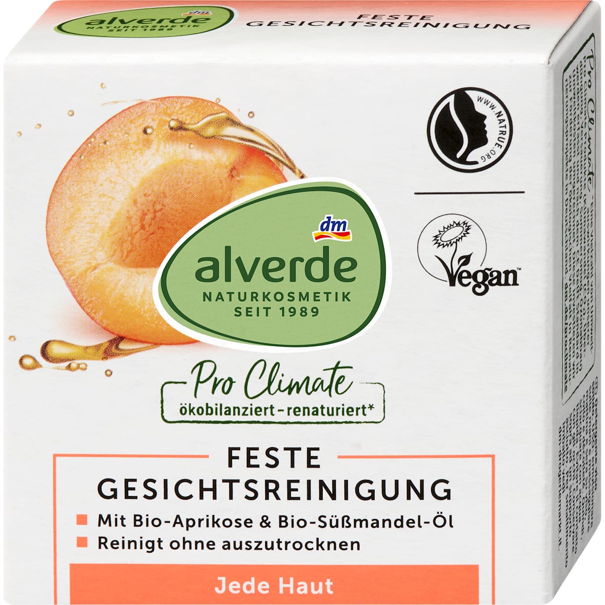 alverde Natuurcosmetica Feste Gezichtsreiniging Aprikose & Mango, 75 g