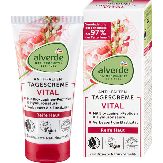 alverde Natuurcosmetica Gezichtscrème Anti-Falten Vital reife Huid, 50 ml