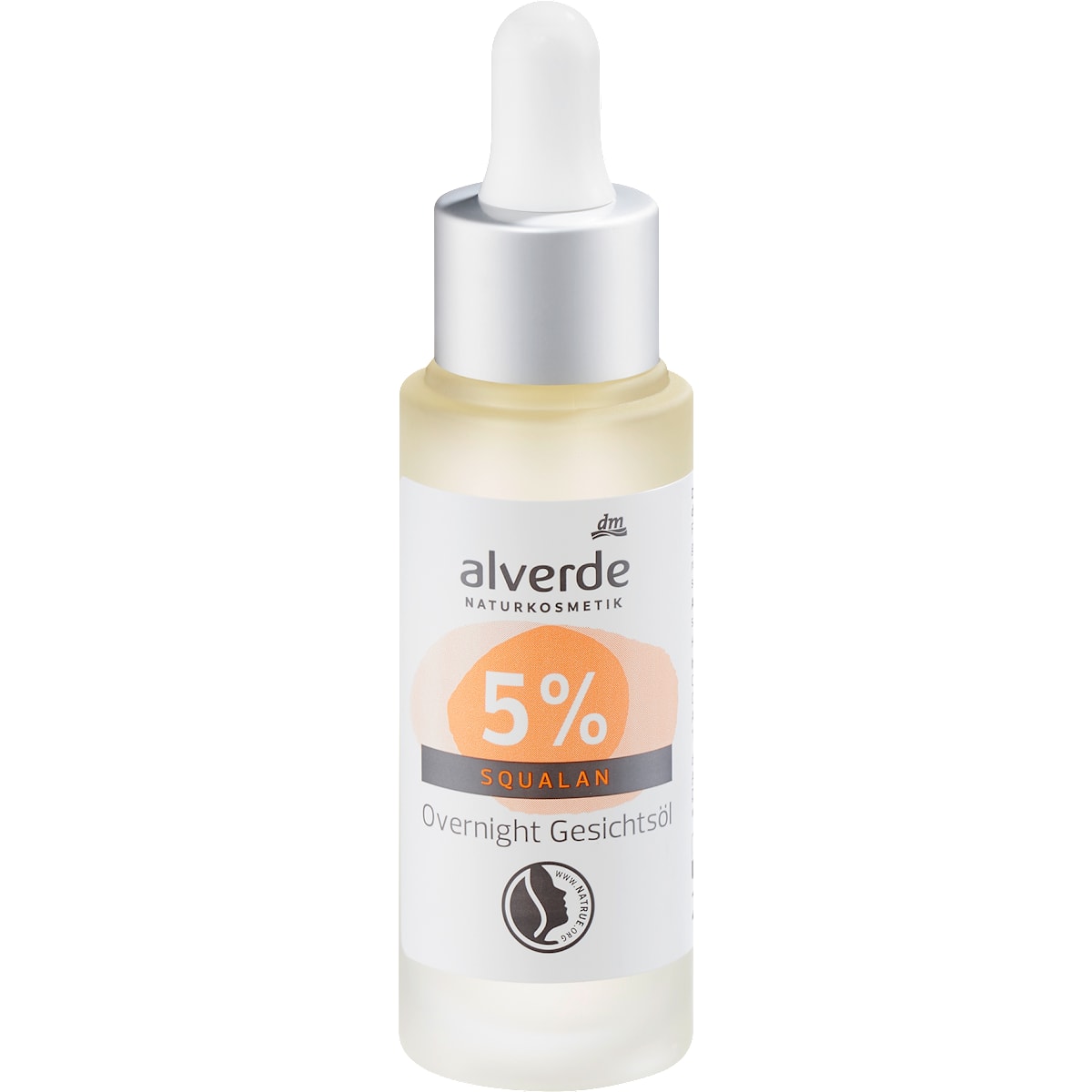 alverde Natuurcosmetica Gezichtsolie Overnight met 5% Squalan, 25 ml