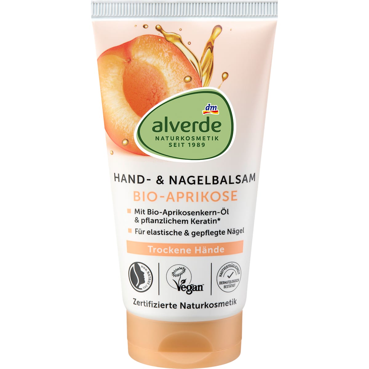 alverde Natuurcosmetica Hand- en Nagelbalsem Aprikose, 75 ml