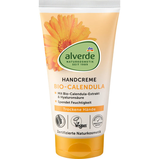 alverde Natuurcosmetica Hand- & Nagelcreme Calendula & Hyaluronzuur, 75 ml