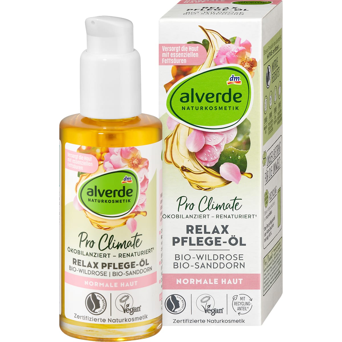 alverde Natuurcosmetica Lichaam-Olie Wildrose, Sanddorn, 100 ml