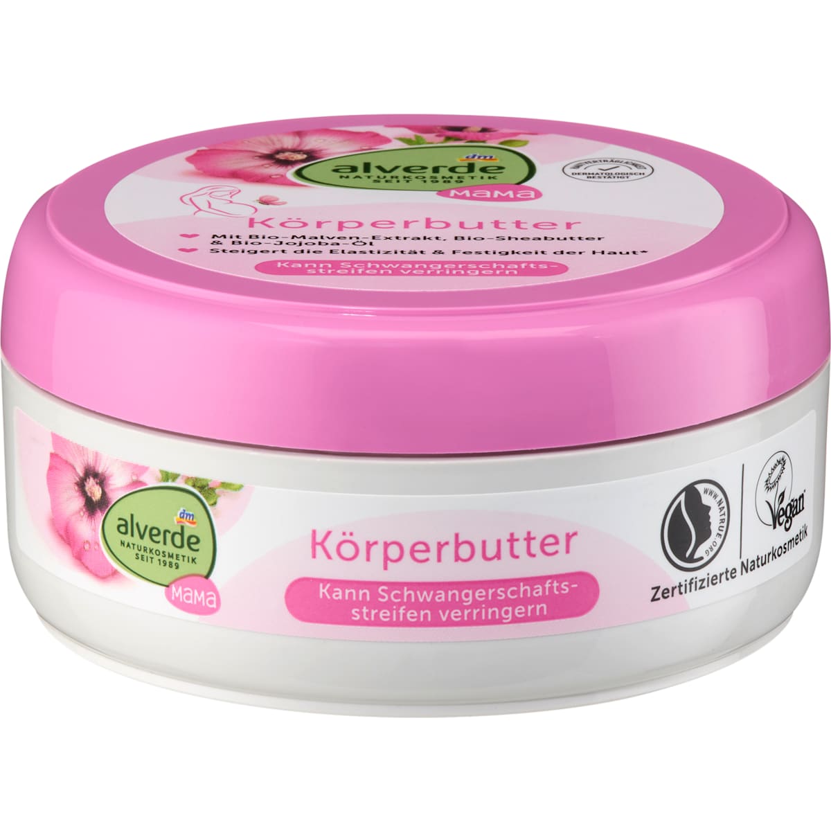 alverde Natuurcosmetica Lichaamsboter Mama Malven-Extract, Sheaboter & Jojobaolie, 200 ml