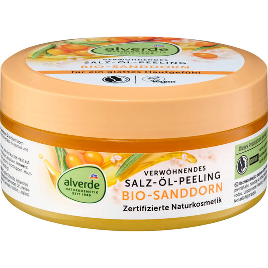 alverde Natuurcosmetica Körperpeeling Verwöhnendes Zout-Olie-Peeling, 250 ml