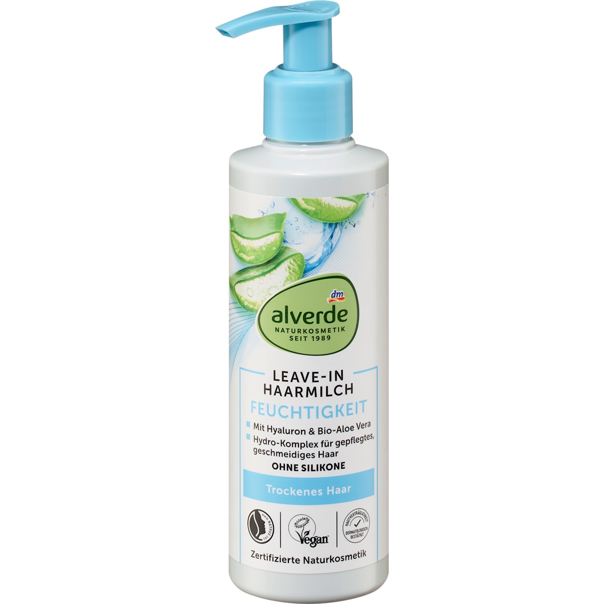 alverde Natuurcosmetica Leave-In Haarmelk Hydratatie Aloe Vera & Hyaluron, 200 ml