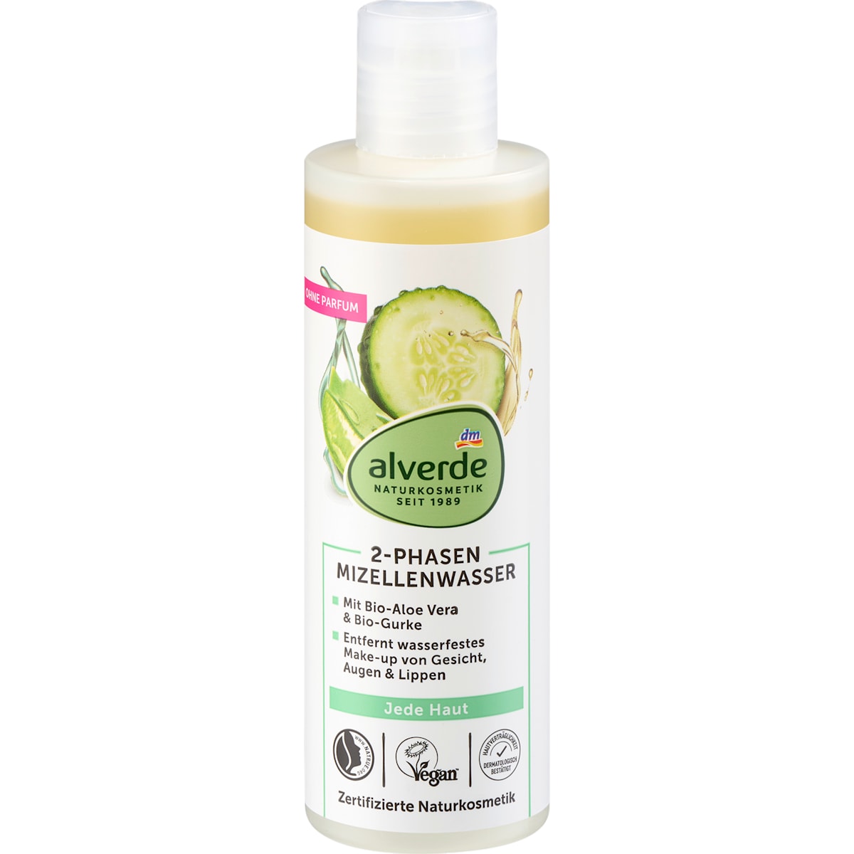 alverde Natuurcosmetica Micellair water 2-Phasen Bio-Aloe Vera & Bio-Gurke, 200 ml