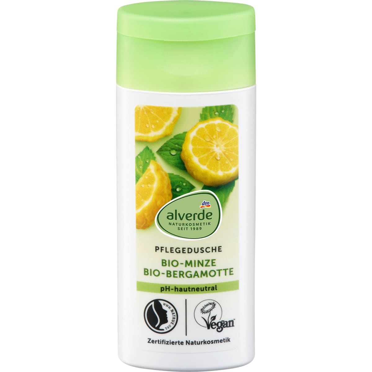 alverde Natuurcosmetica Pflegedusche Munt Bergamotte, Reisformaat, 50 ml