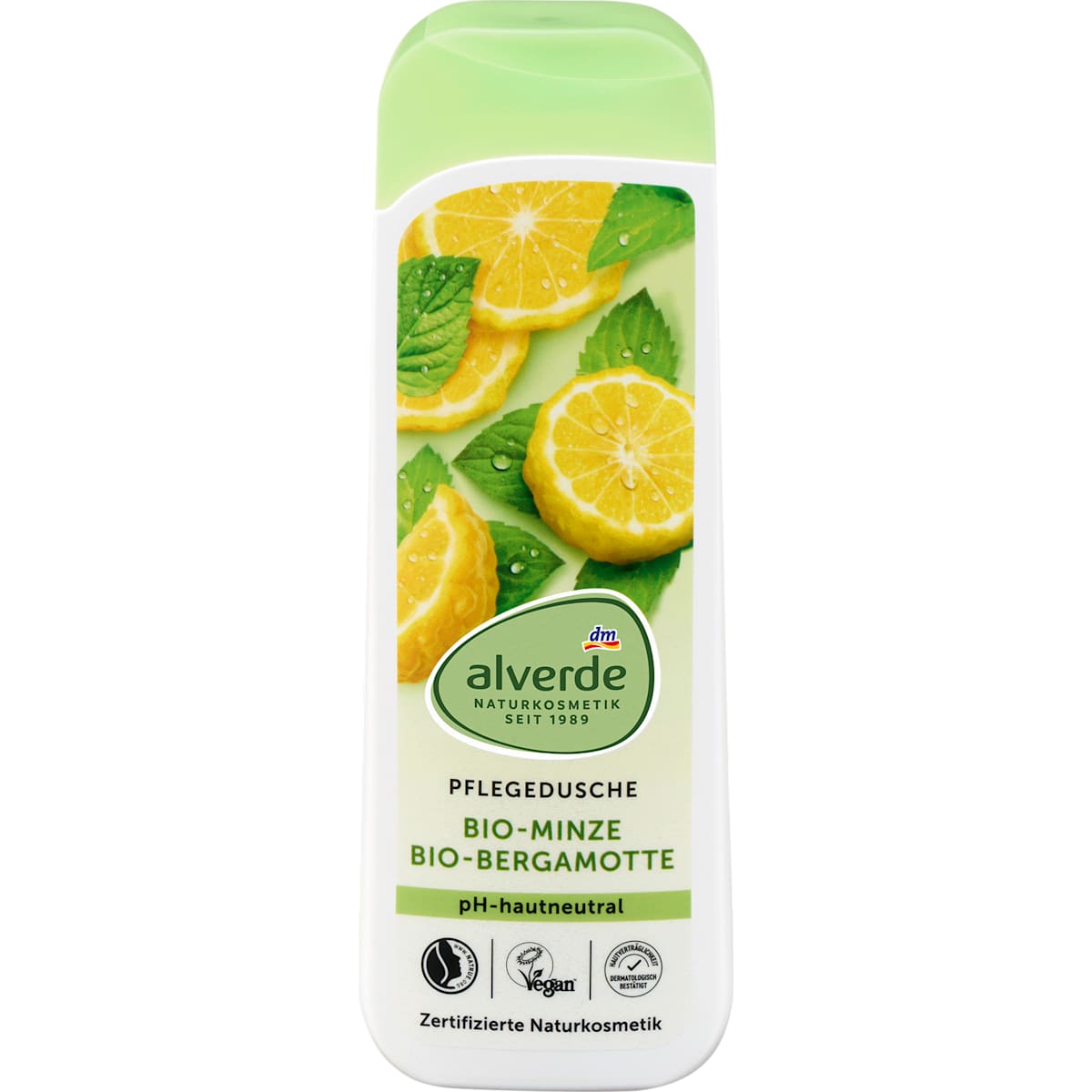alverde Natuurcosmetica Pflegedusche Munt Bergamotte, 250 ml