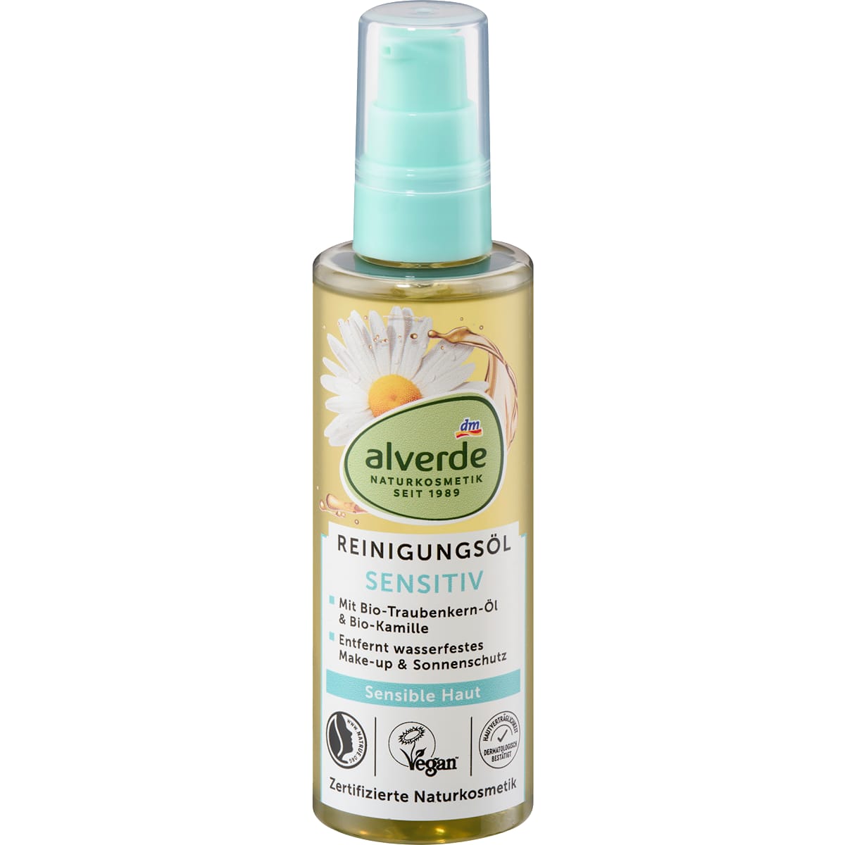 alverde Natuurcosmetica Reinigingsolie Sensitief Kamille & Druivenpittenolie, 100 ml