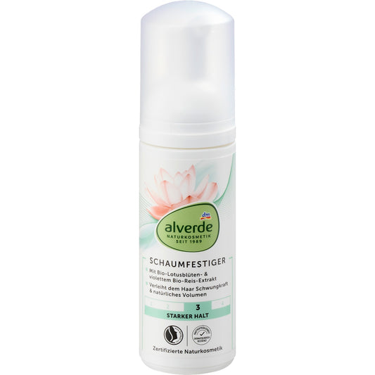 alverde Natuurcosmetica Schaumfestiger met Lotusbloesem- & violettem Reisextrakt, 150 ml