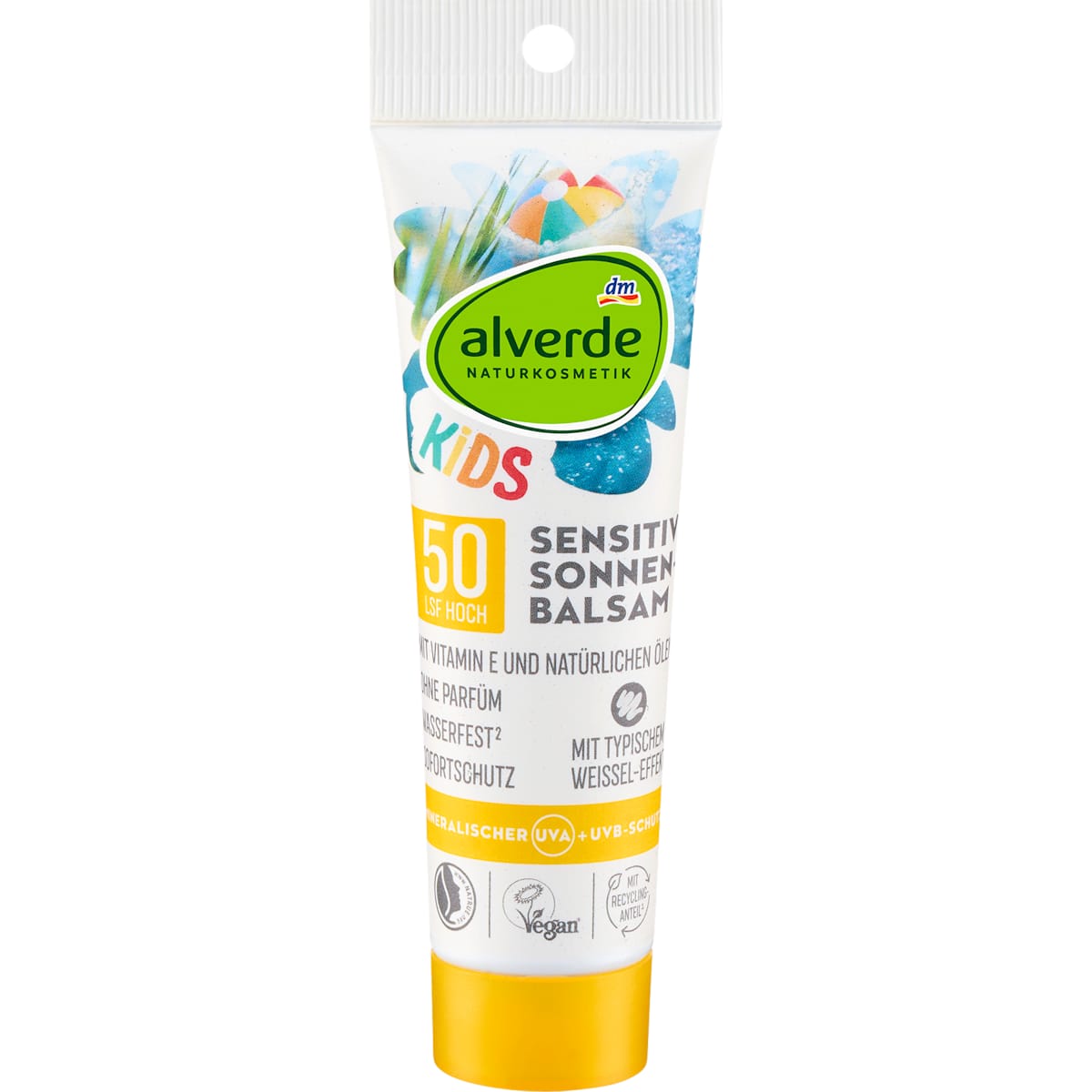 alverde Natuurcosmetica Sonnenbalsam Kids sensitief SPF 50, Reisformaat, 30 ml