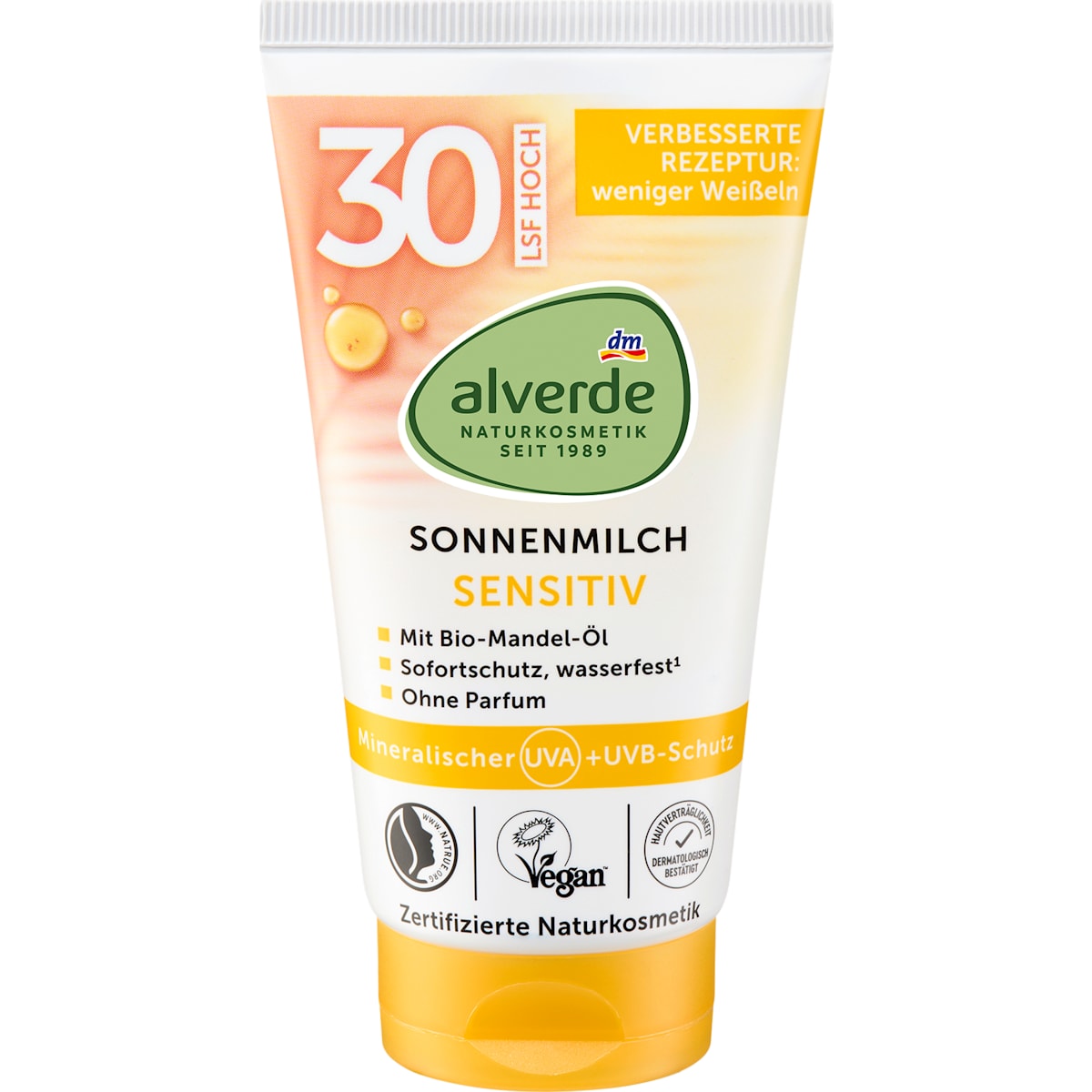alverde Natuurcosmetica Zonnebrandmelk sensitief SPF 30, 75 ml