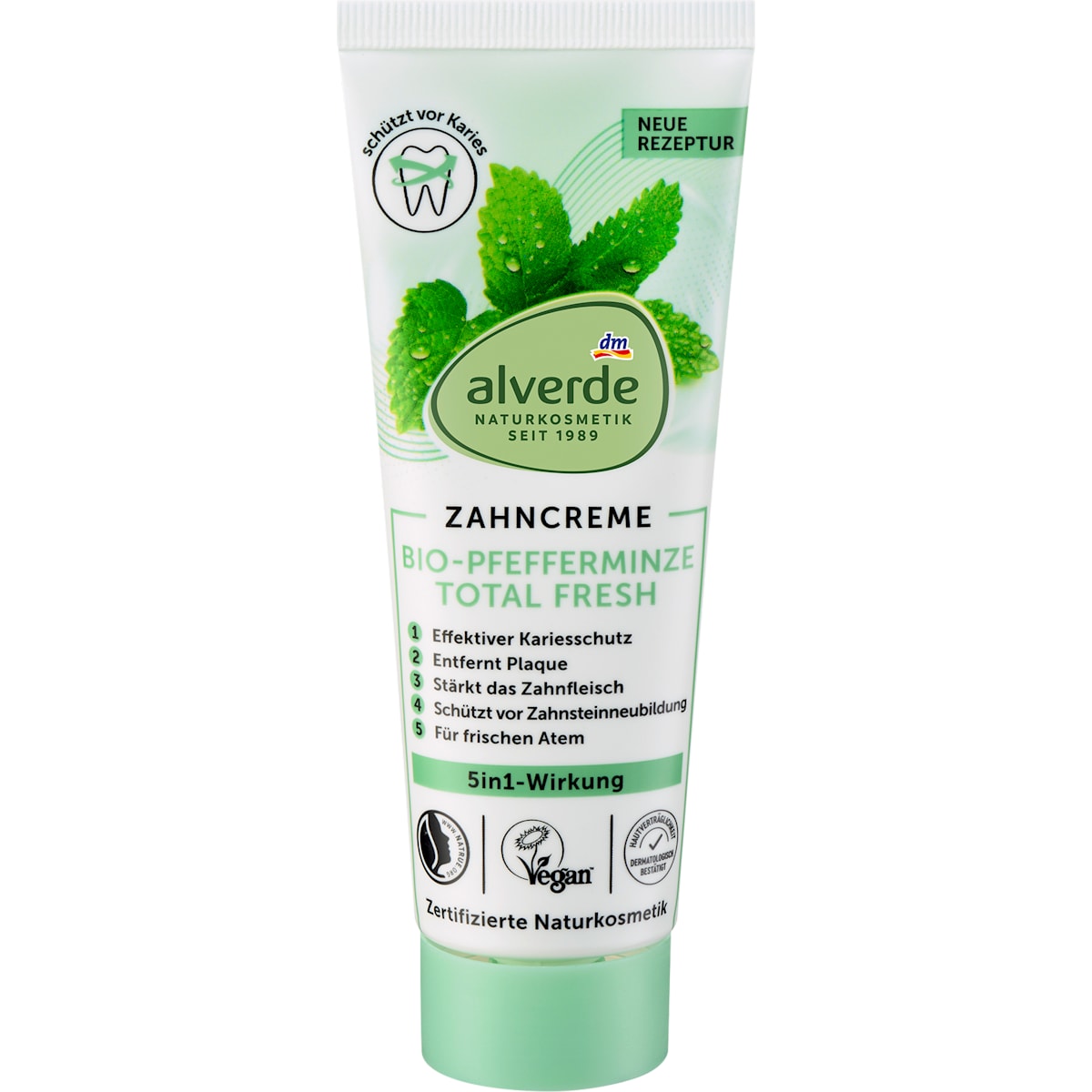 alverde Natuurcosmetica Tandpasta Pfefferminze Total Fresh, 75 ml