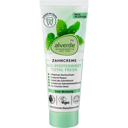 alverde Natuurcosmetica Tandpasta Pfefferminze Total Fresh, 75 ml
