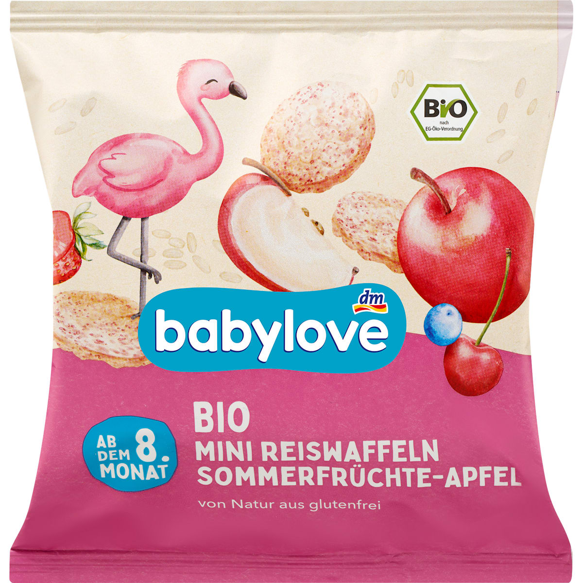 babylove Babysnack Rijstwafels Sommerfrüchte Appel, vanaf 8 maanden, 35 g
