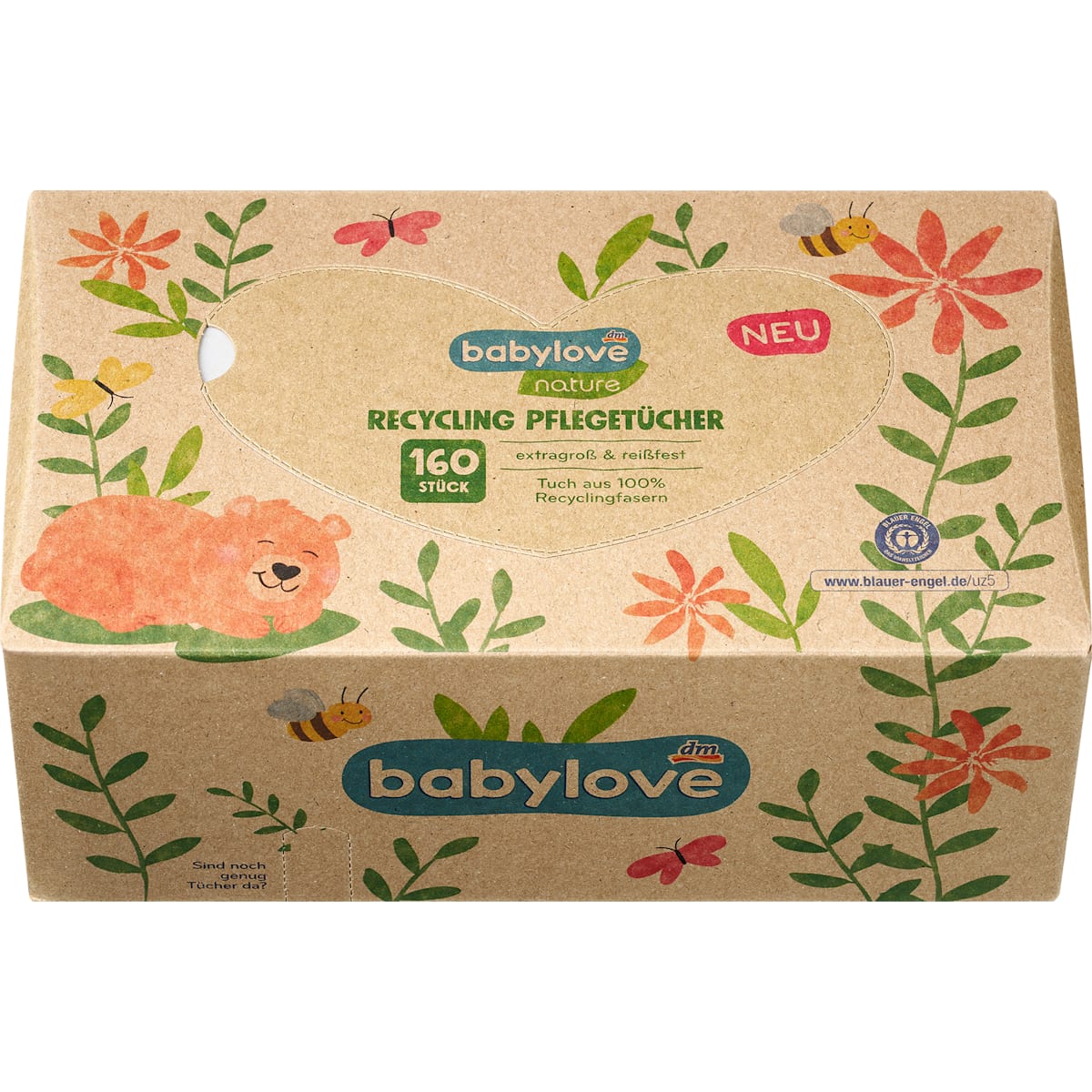 babylove Verzorgingsdoekjes nature droog, 160 St