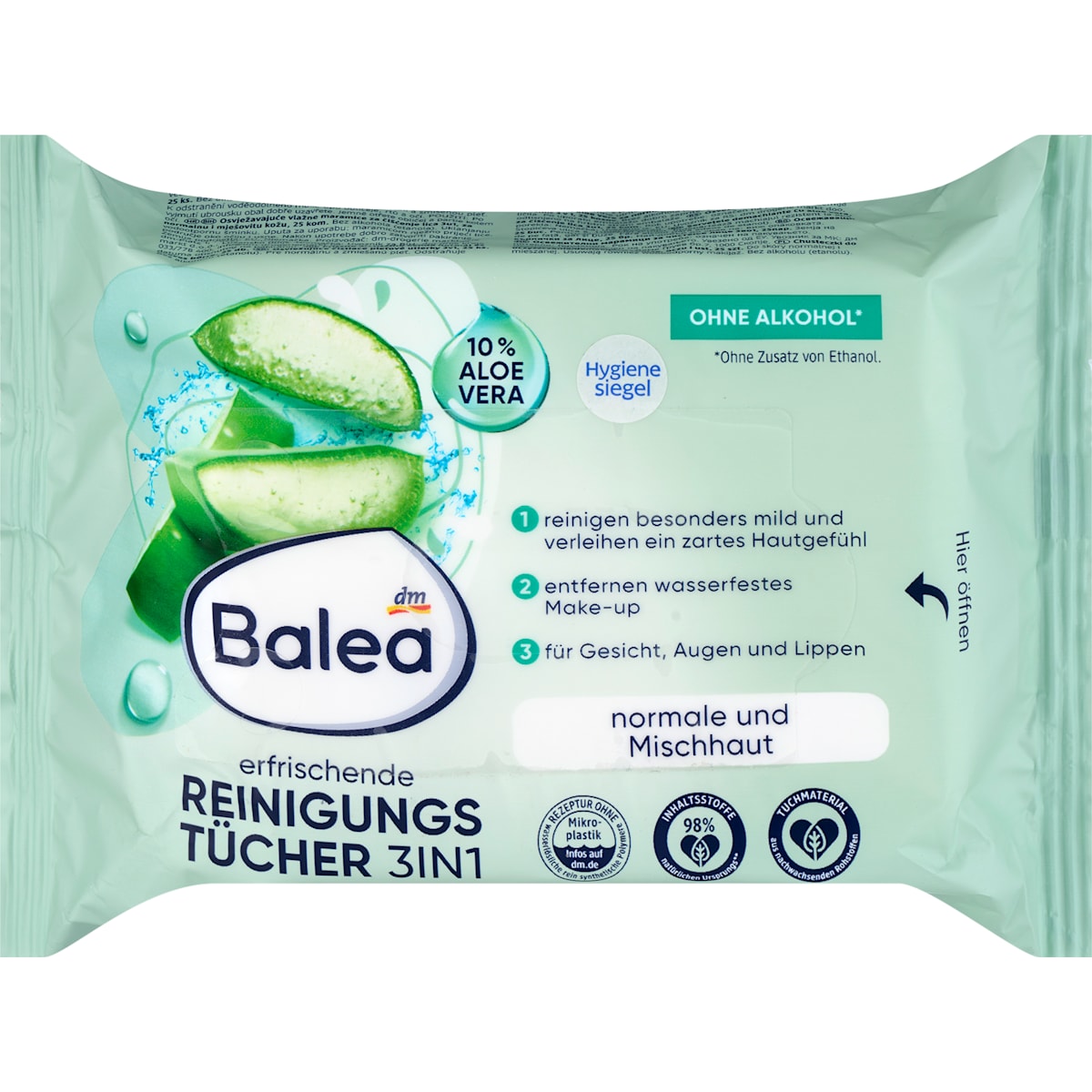 Balea Reinigingsdoekjes 3in1 verfrissend, 25 St