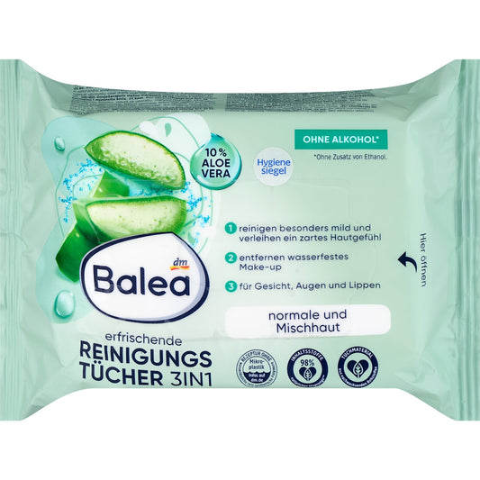 Balea Reinigingsdoekjes 3in1 verfrissend, 25 St