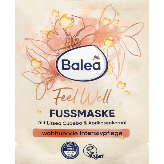 Balea Voetmasker Feel Well Litsea Cubeba & Abrikozenpittenolie, 15 ml