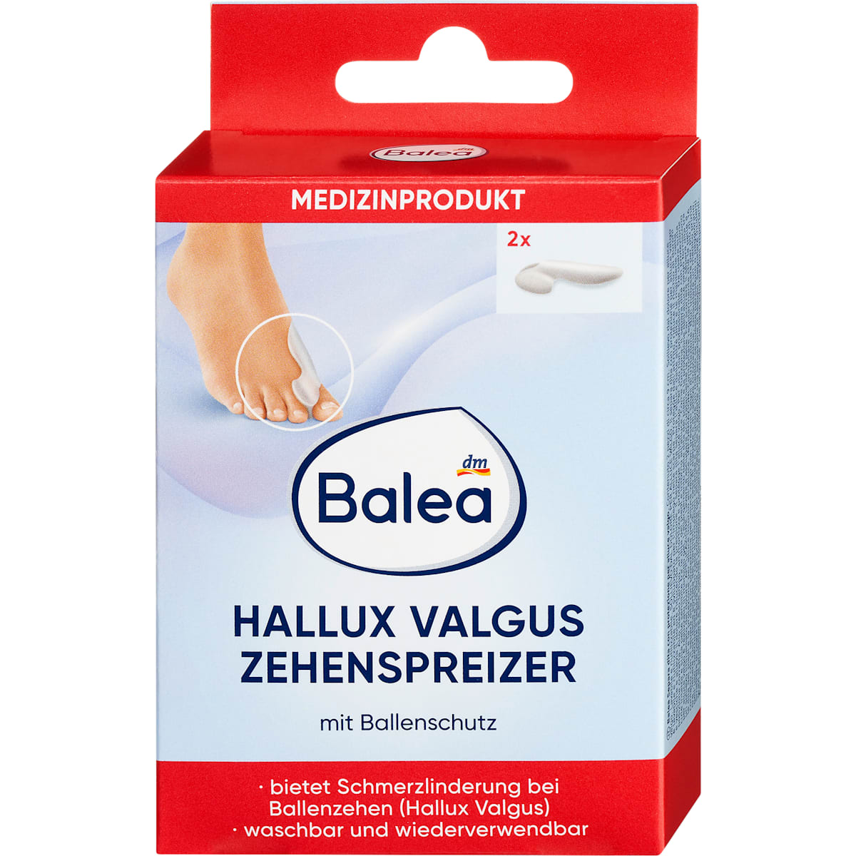 Balea Hallux Valgus Zehenspreizer met Ballenschutz, 2 St