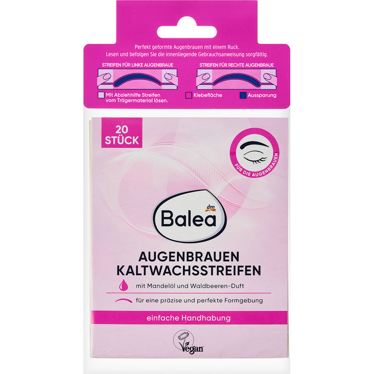 Balea Koudwaxstrips Augenbrauen, 20 St