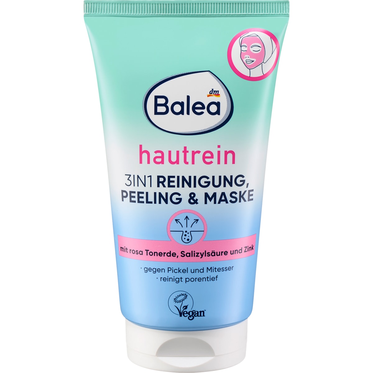 Balea Reiniging Peeling & Maske huidrein 3in1, 150 ml