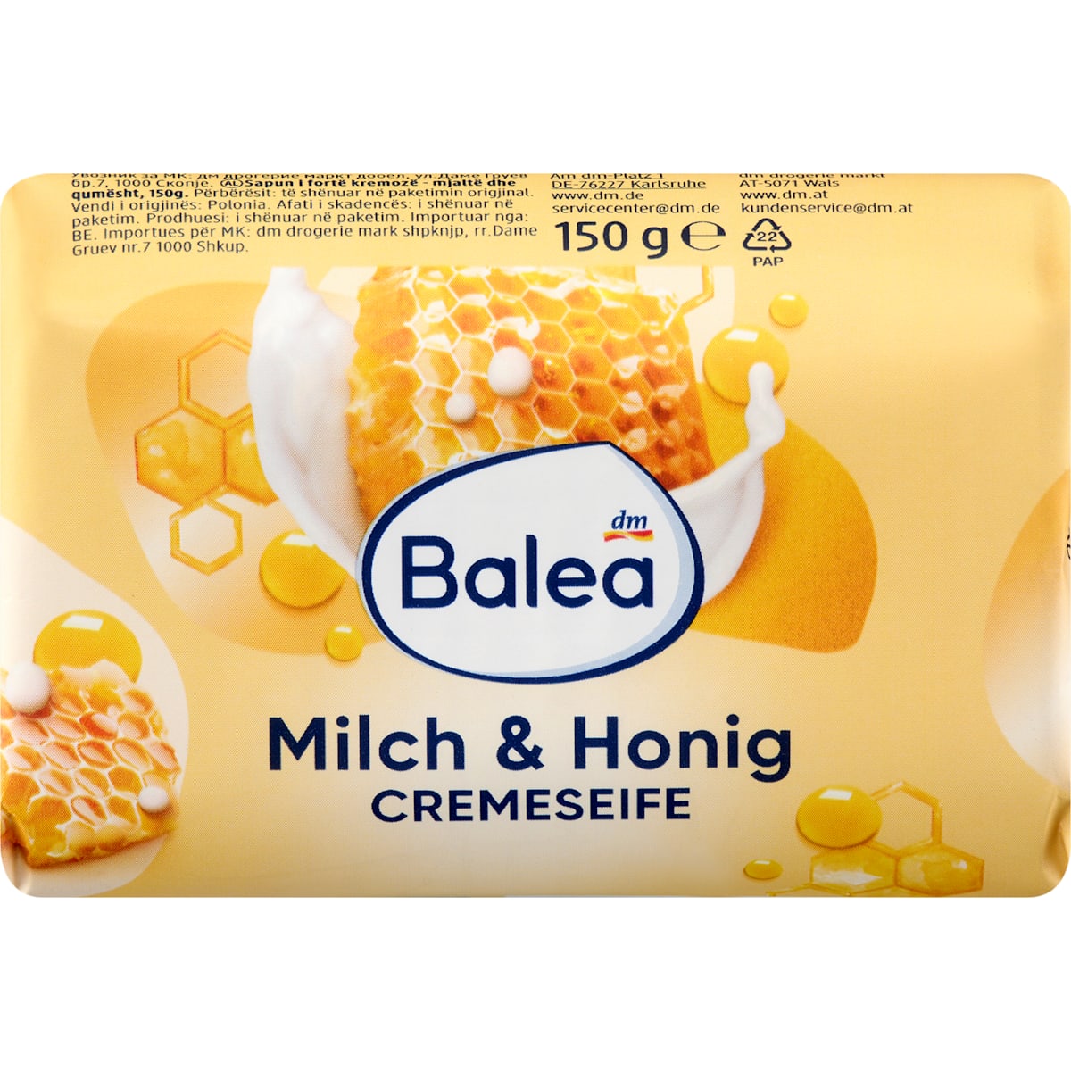 Balea Stuk zeep, Crèmezeep Melk & Honing, 150 g
