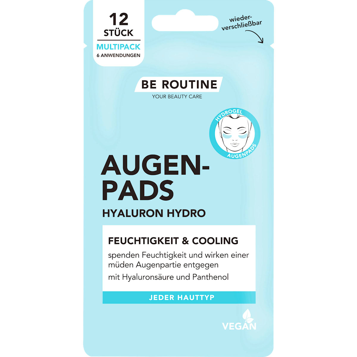 BE ROUTINE Oogpads Hydrogel Hyaluron Multipack (6 Paare), 12 St