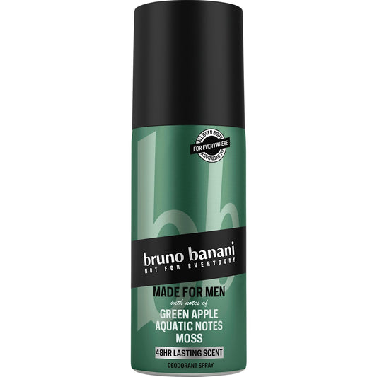 bruno banani Deospray Made For Men Green Apple Aquatic Notes Moss, 150 ml