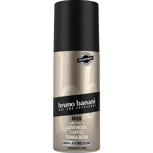 bruno banani Deospray Man Lavender Coffee Tonka Bean, 150 ml