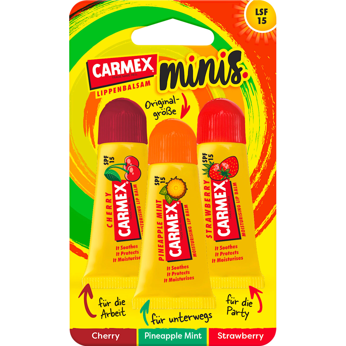 Carmex Lippenverzorging Minis SPF 15 (3x5g), 15 g