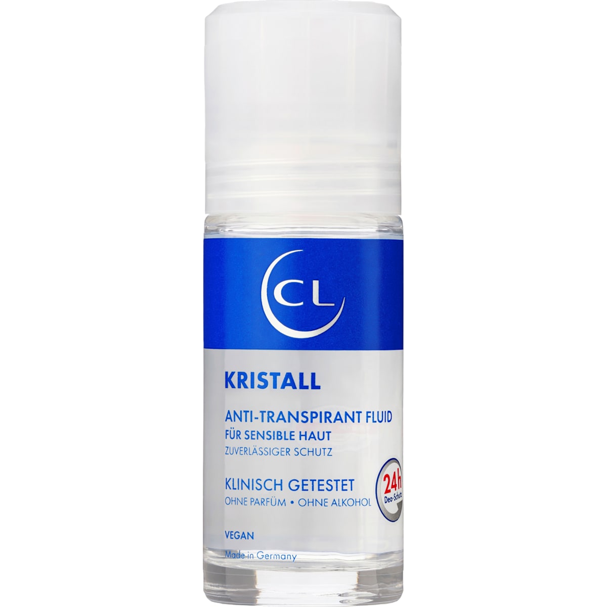 CL Antitranspirant Deo Roll-on Kristall Mineral Fluid extra sensitive, 50 ml