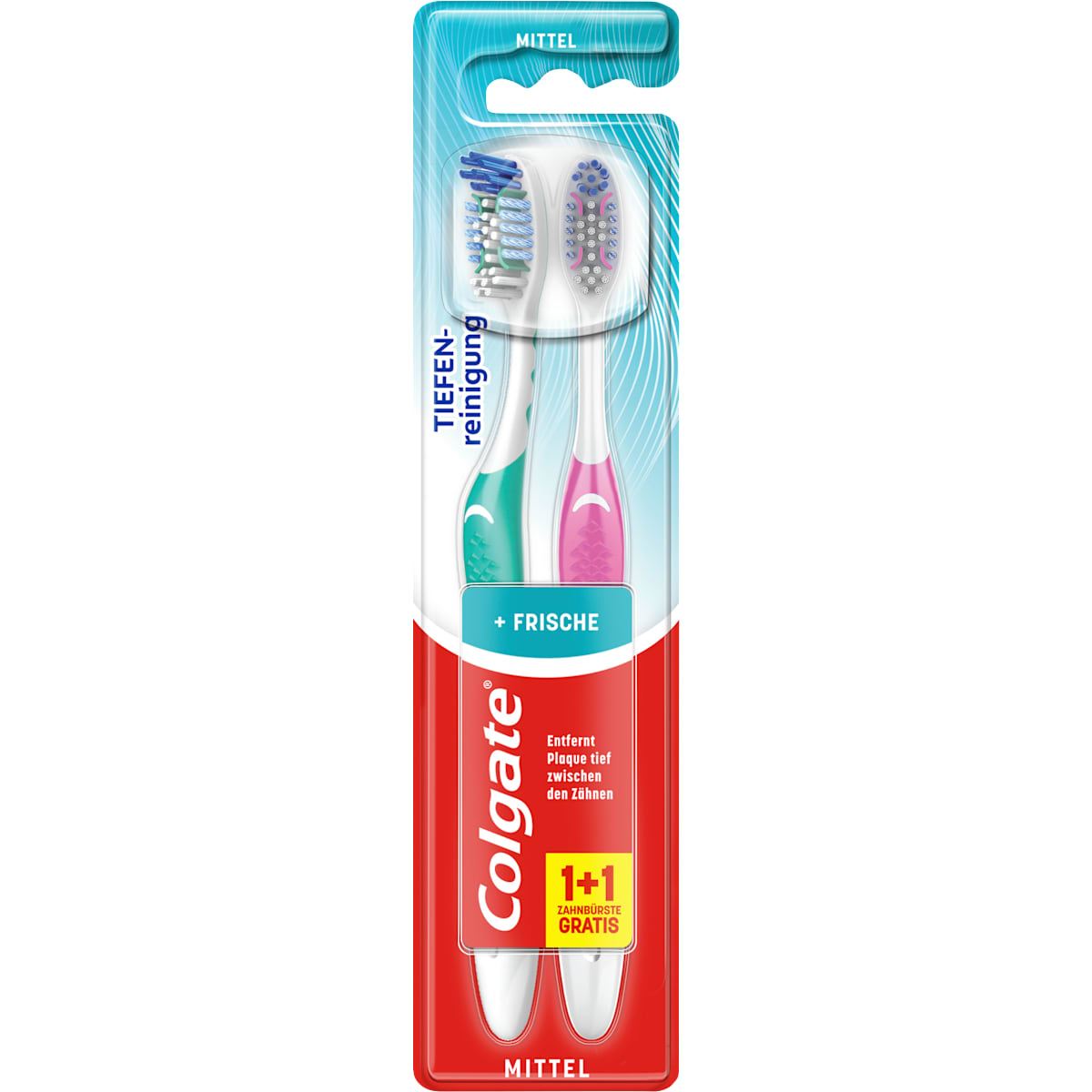 Colgate Tandenborstel Dieptereiniging + Frisse mittel (1+1Gratis), 2 St