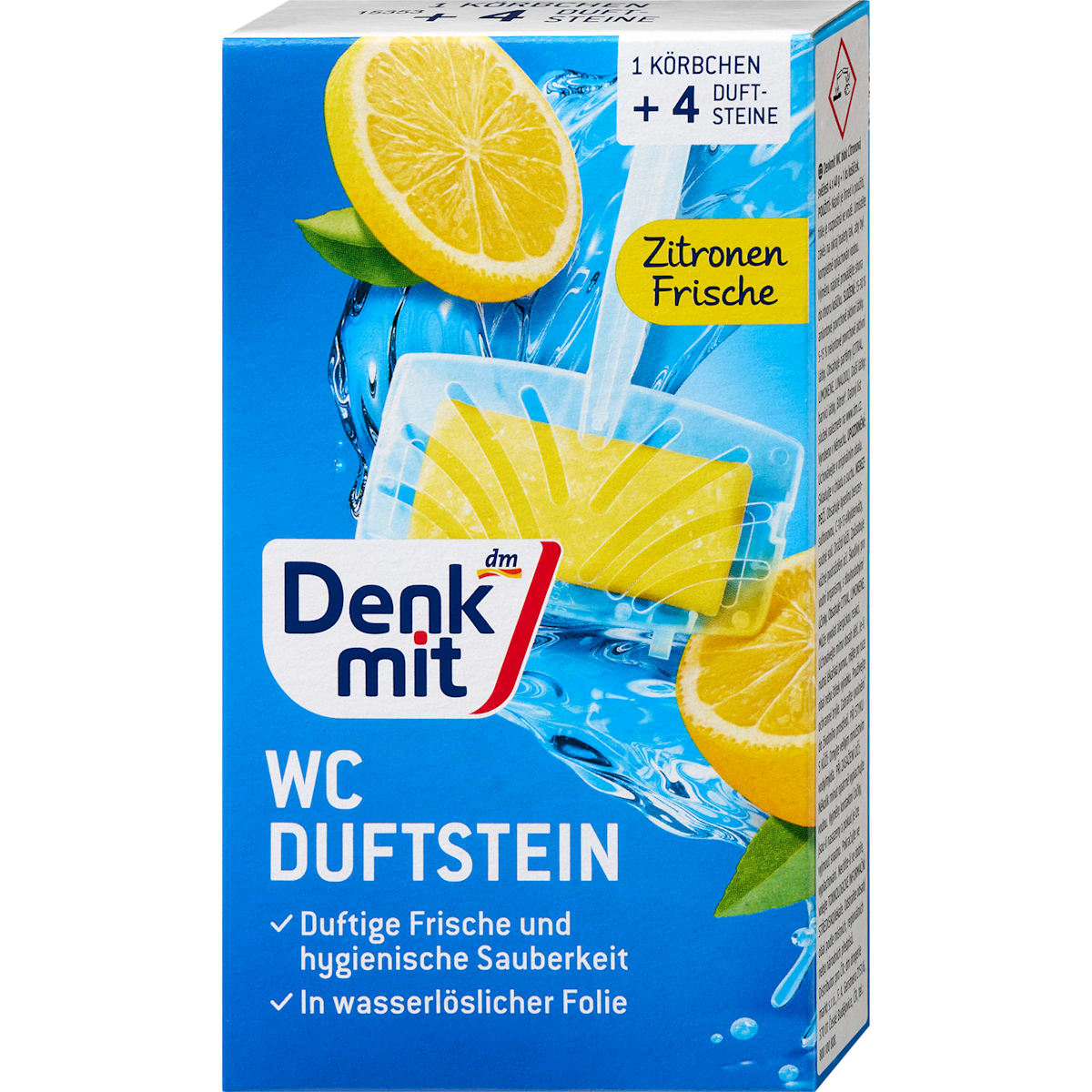 Denkmit WC Duftstein Zitronen-Frisse, 4 St