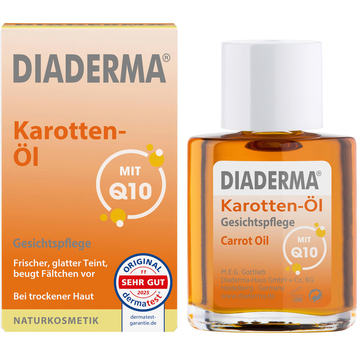 Diaderma Gezichtsolie Karotten-Olie met Q10, 30 ml