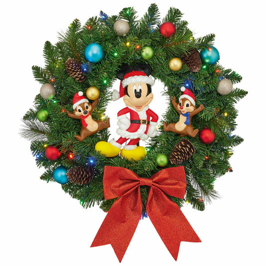 Disney kerstkrans Mickey Mouse met Knabbel & Babbel – met verlichting (afbeelding 1)