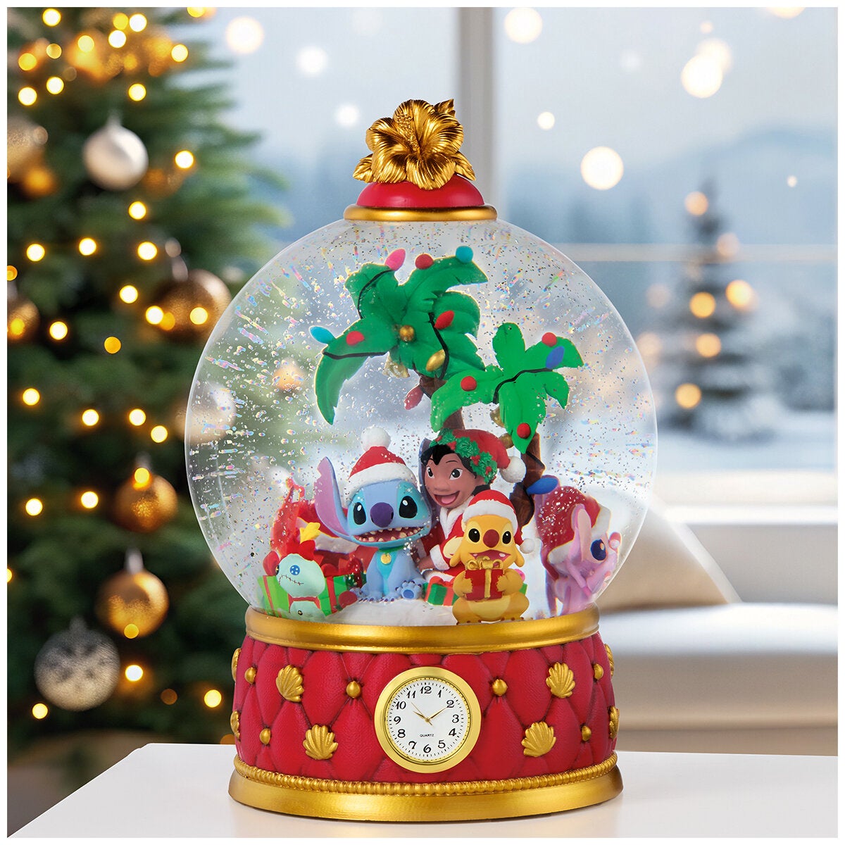 Disney sneeuwbol Stitch – met licht en glittereffect