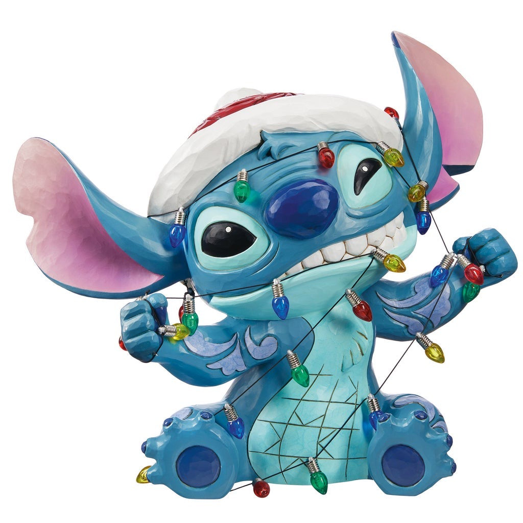 Disney Traditions Stitch met kerstlampjes beeld 37 cm (afbeelding 2)