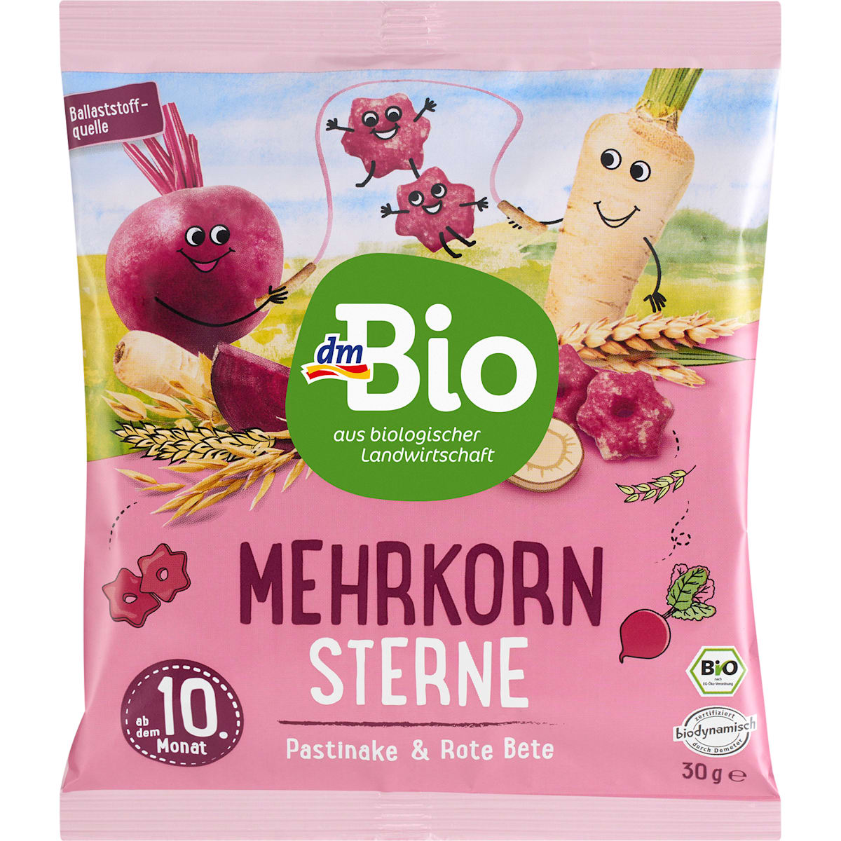 dmBio Babysnack Mehrkorn Sterne, vanaf 10 maanden, 30 g